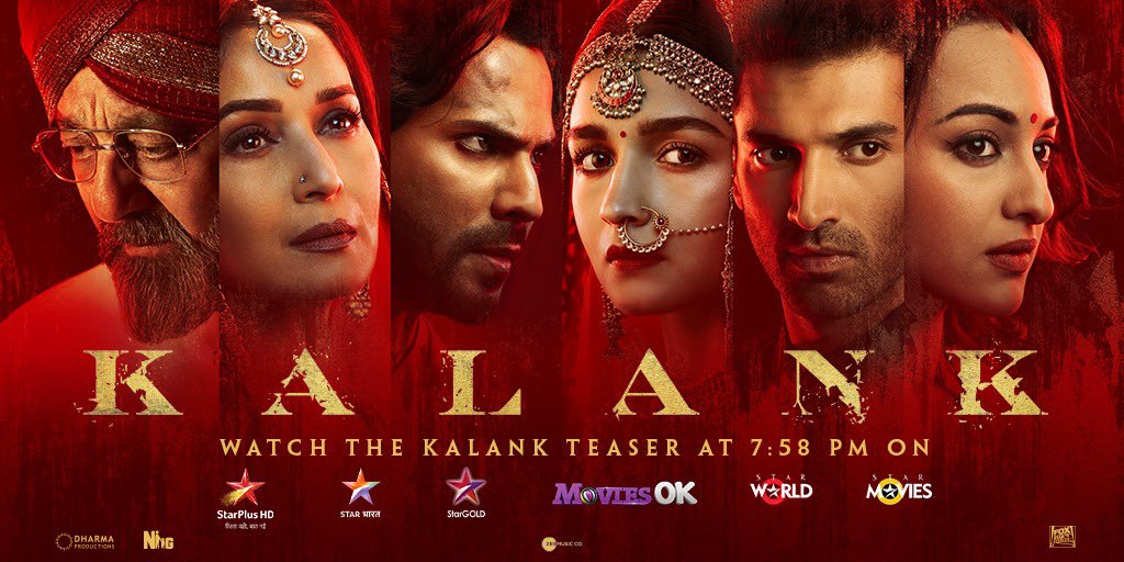 fluiidmask's tweet photo. A frame never looked so beautiful, so many Talented stars gathered in one masterpiece!😍  #KalankTeaser #fluiidmaskvfx  #vfxworldofkalank @viral_t @itsprashthakur @sshwetta @yogeshchhag @DharmaMovies  @duttsanjay  @MadhuriDixit @Varun_dvn @aliaa08 @sonakshisinha @AdityaRoyKapur0 https://t.co/BYMoZwVSp1