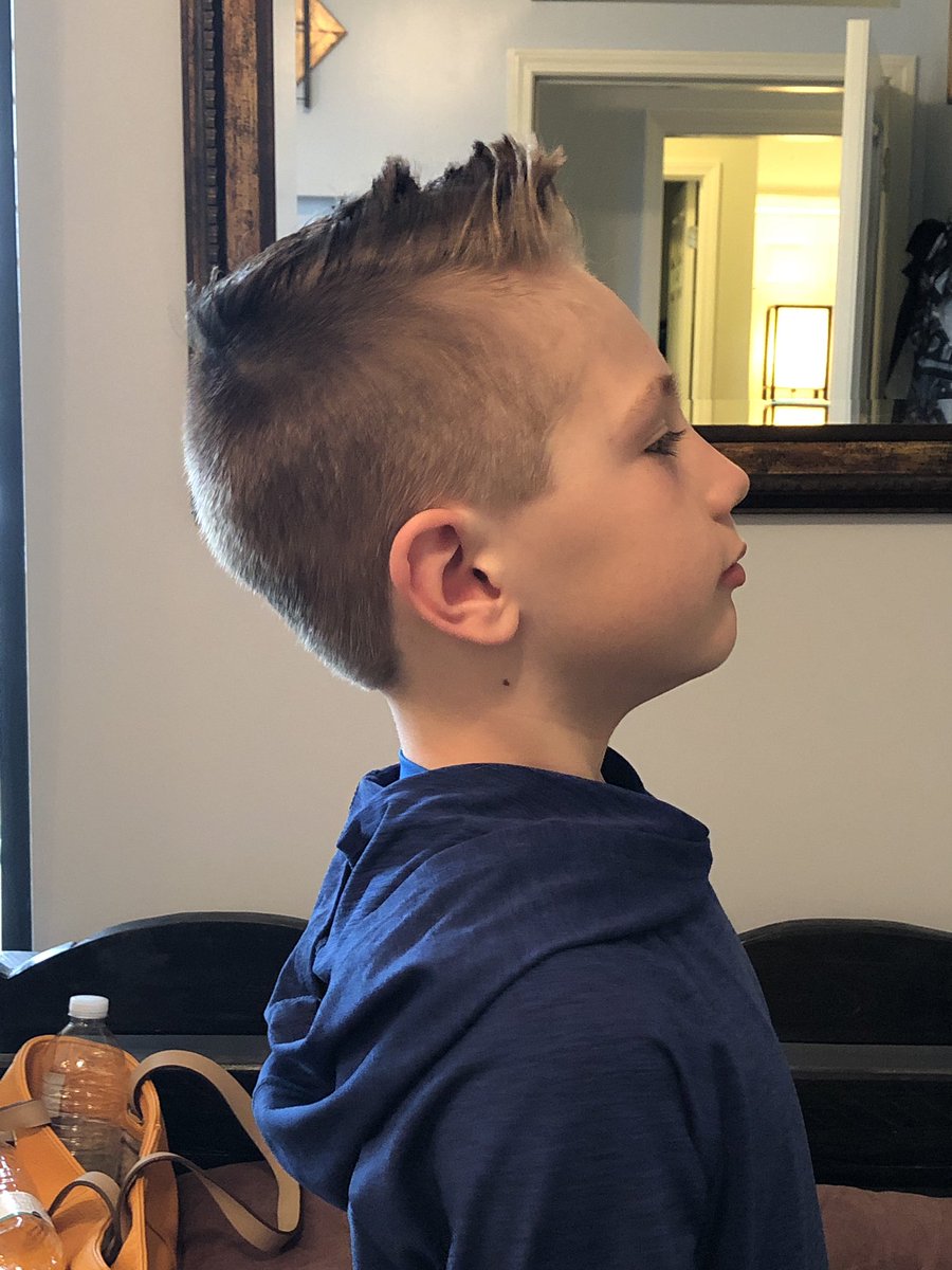 barnetts95's tweet photo. My kindergartener rolls up in the salon and asks for “Bryce Harper hair”  @bryceharper3 https://t.co/GwcOj6rKoy