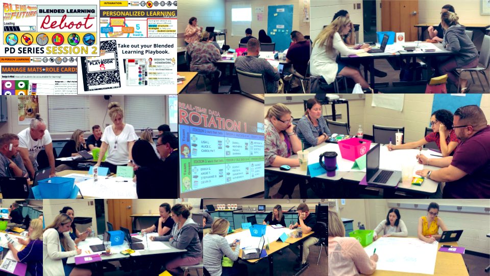 inTECHgr8's tweet photo. Fun night! Check out these amazing educators participating in the Blended Reboot PD Series. What a fantastic group, right @kbrosch! 👍🏻.  #blendedinaction #personalizedPD #blendedlearning #SCPS_TL #SCPSBlends 🎉 https://t.co/KyplmRi7Dm