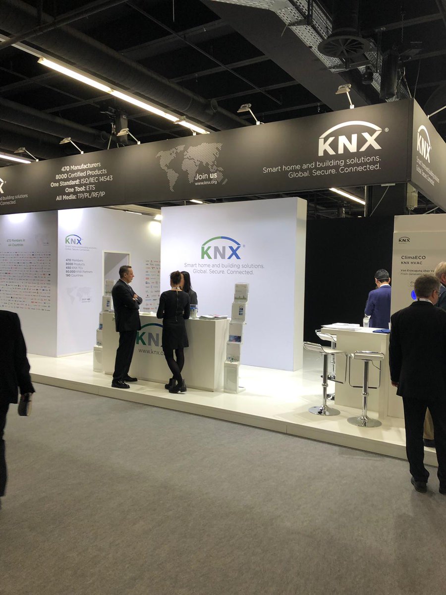 IntBuildingTech's tweet image. KNX highlighting its solutions at #ISH19