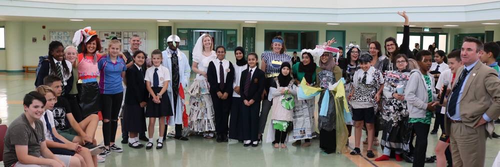 anmalik3's tweet photo. Thank you to all the staff and students for getting involved in Eco day and dressing in green, not forgetting our highlight of the afternoon the #ecofashionshow we have raised over 4000 riyals 😀 @SherborneQatar https://t.co/2aJDyprRxd