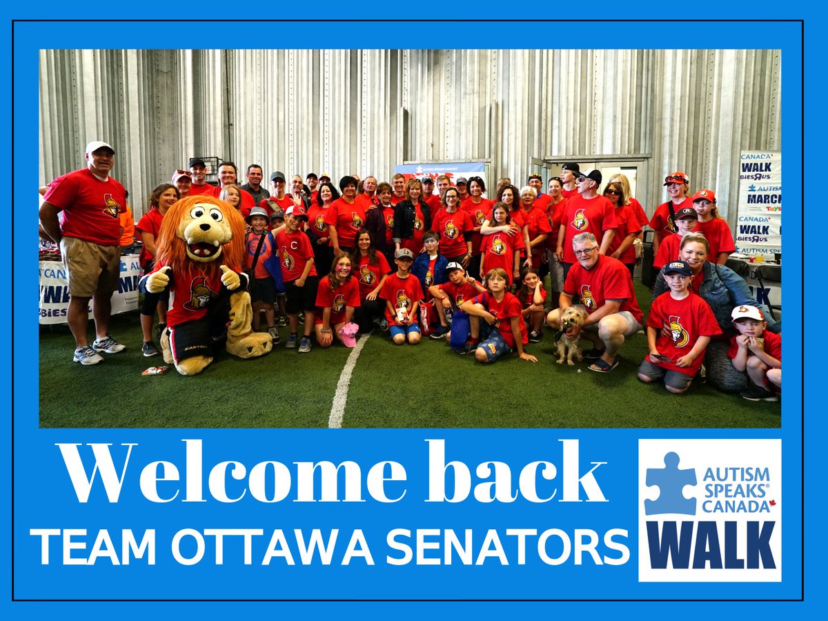 ASCWalkOttawa's tweet photo. WELCOME BACK TO OUR LOCAL AMBASSADOR FOR 2019 @LeotheLionASD &amp; TEAM OTTAWA SENATORS! We're so excited to keep sharing Leo's story with you!

Have a photo of your team from a past Walk? Send it to us to be featured on our page!

#autismawareness #autismspeakscanada #asd #ottcity https://t.co/YT46G4Cm6X