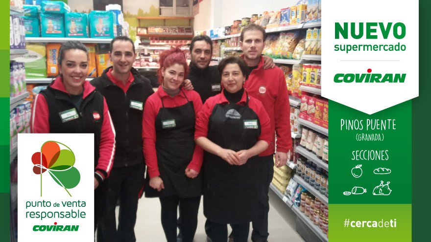Coviran's tweet photo. ¡El Nuevo Concepto @Coviran continúa su expansión! Damos la bienvenida a Supermercados Enma, un nuevo NCC ubicado en Pinos Puente (Granada). Una empresa familiar con 64 años de trabajo y experiencia para ofrecer lo mejor a sus clientes. ¡Enhorabuena! https://t.co/xkIosdzVZR https://t.co/hB9cVxQzqy
