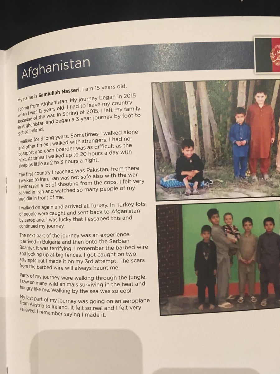 Samlullah from Afghanistan tells his inspiring story of 3 years of walking to get to Ireland. Blown away by these personal stories. <a href="/mountsion_cbs/">Mount Sion  CBS Secondary</a> #MakeABook2019 #Diversity #studentvoice