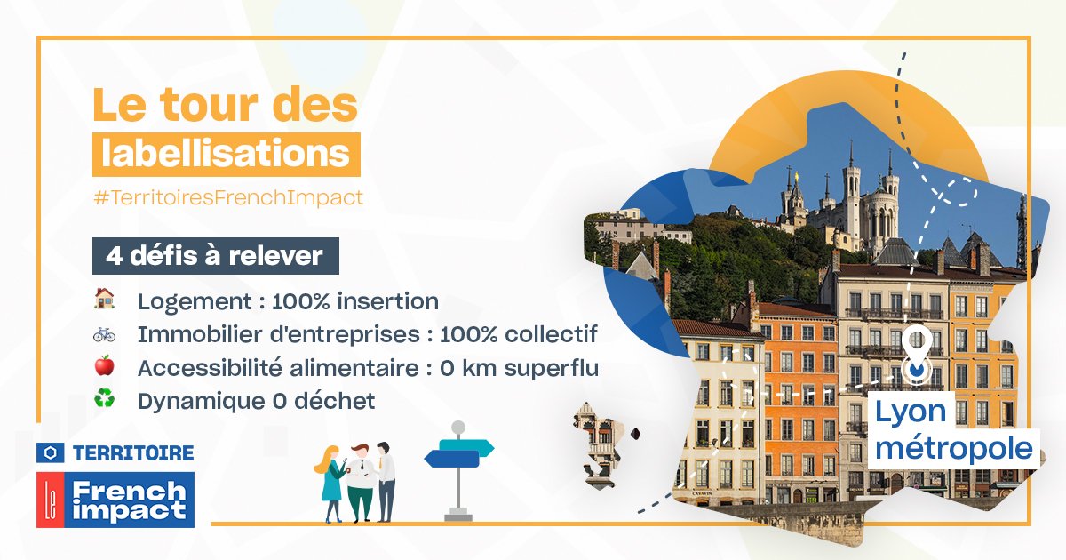 LeFrenchImpact's tweet photo. #TerritoiresFrenchImpact | Labellisation du territoire @grandlyon autour de 4 #défis à #impact :
🏠 #Logement : 100% insertion
🏢 #Immobilier d'entreprises : 100% collectif
🍎 Accessibilité alimentaire : 0 km superflu
♻️ Dynamique 0 déchet
Félicitation au collectif lyonnnais ! https://t.co/F0YJKgJYMs