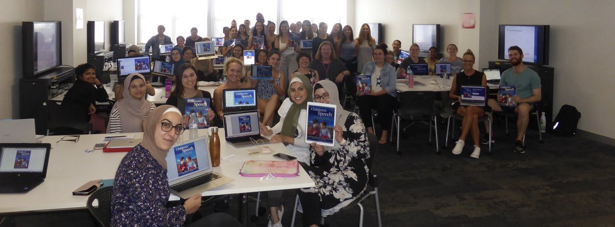 Look at you! ⁦<a href="/SharynneMcLeod/">Sharynne McLeod</a>⁩ and all of our (all of them) 46 #slp2b at ⁦<a href="/GoSHspeech/">Speech Pathology at UTS</a>⁩ ⁦<a href="/UTS_GSH/">UTS Graduate School of Health</a>⁩ #GoSHspeech ⁦<a href="/helenlblake/">Dr Helen L. Blake</a>⁩ ⁦<a href="/CathGregorySP/">Cath Gregory, PhD</a>⁩ ⁦<a href="/LucyEBryant/">Dr Lucy Bryant</a>⁩ all honoured to be team teaching with Prof Sharynne McLeod today.