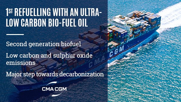 World Premiere: IKEA, CMA CGM and The GoodShipping Program join forces to test ultra-low carbon marine #biofuel oil with the Port of #Rotterdam > bit.ly/2VSR8O2
CMA CGM once again takes a major step towards the decarbonization of #ocean #freight 
#shipping #maritime