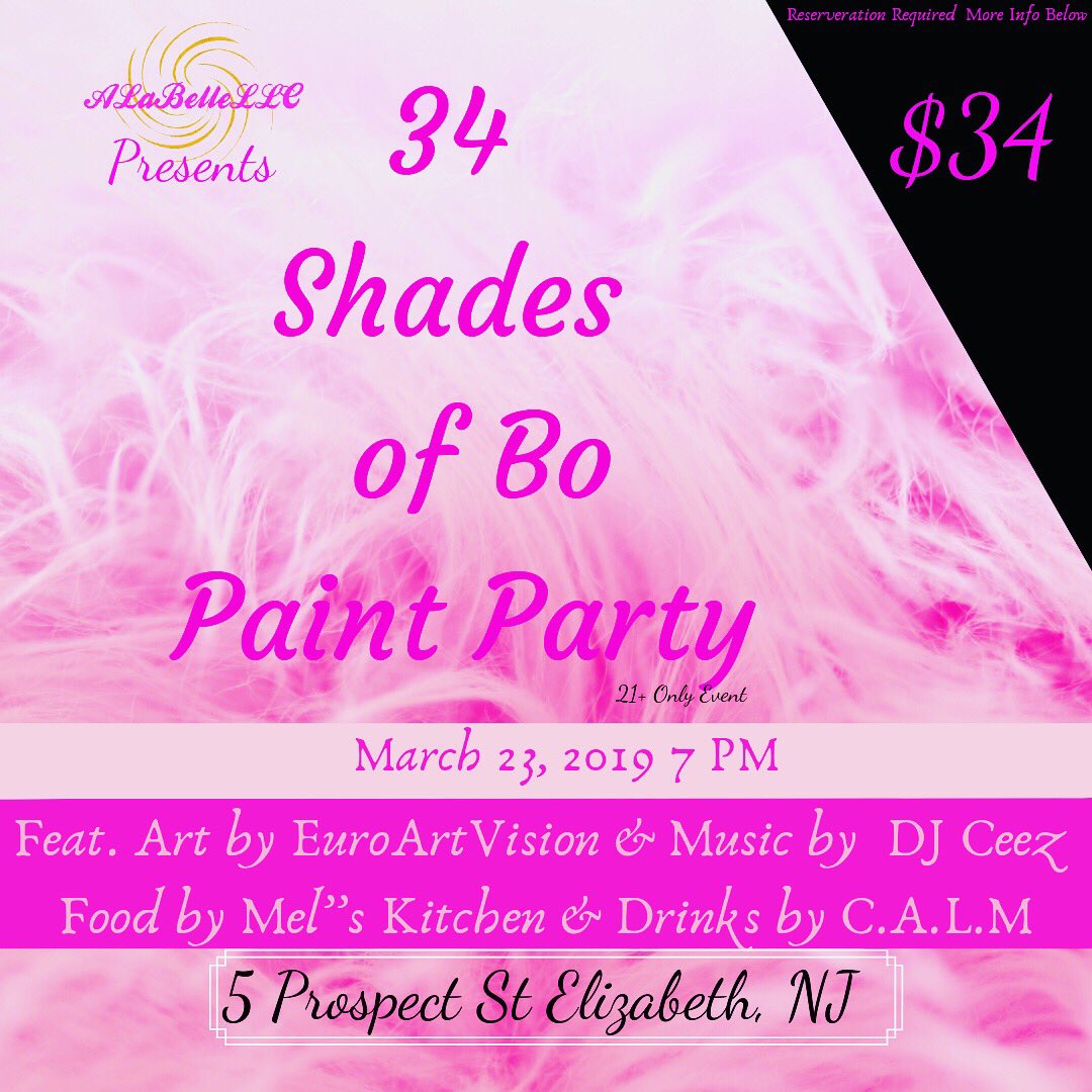 EllebePink's tweet photo. Celebrating my 34th with a paint party. Few more tickets left..... link in bio.... free food, cash bar..... let’s mingle and celebrate life. #businessmeetspleasure #happybirthdaybo #34shadesofbo #pinkoverload #letsgetcute #flickitup https://t.co/prPzGovTPy