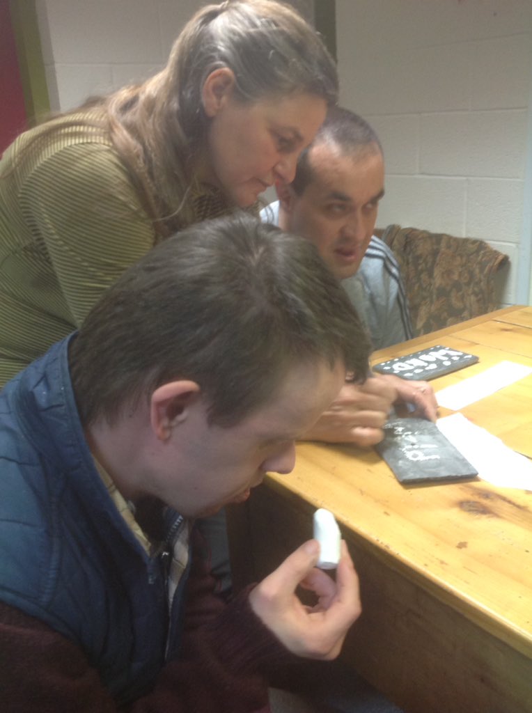 Mencapllanfylin's tweet photo. #Llanfyllincymru #mencapcymru #slatework great fun making slate signs for our Allotment https://t.co/3KsMcMNKdm