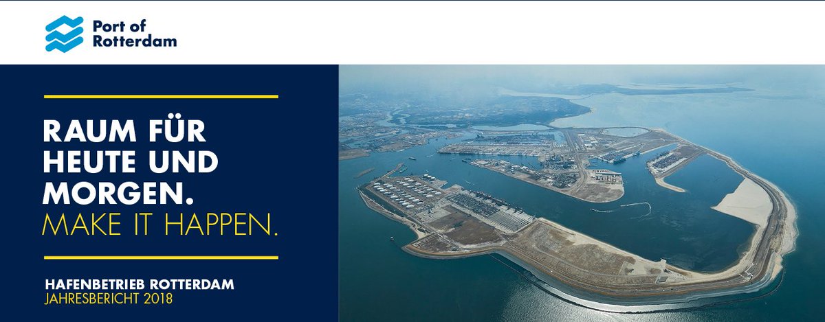 HafenRotterdam's tweet photo. Lesen Sie die Höhepunkte des Jahresberichts 2018, 'Raum für Heute und Morgen' online. Download:  https://t.co/x8DrQmRFnB https://t.co/x8LxXA6Seq