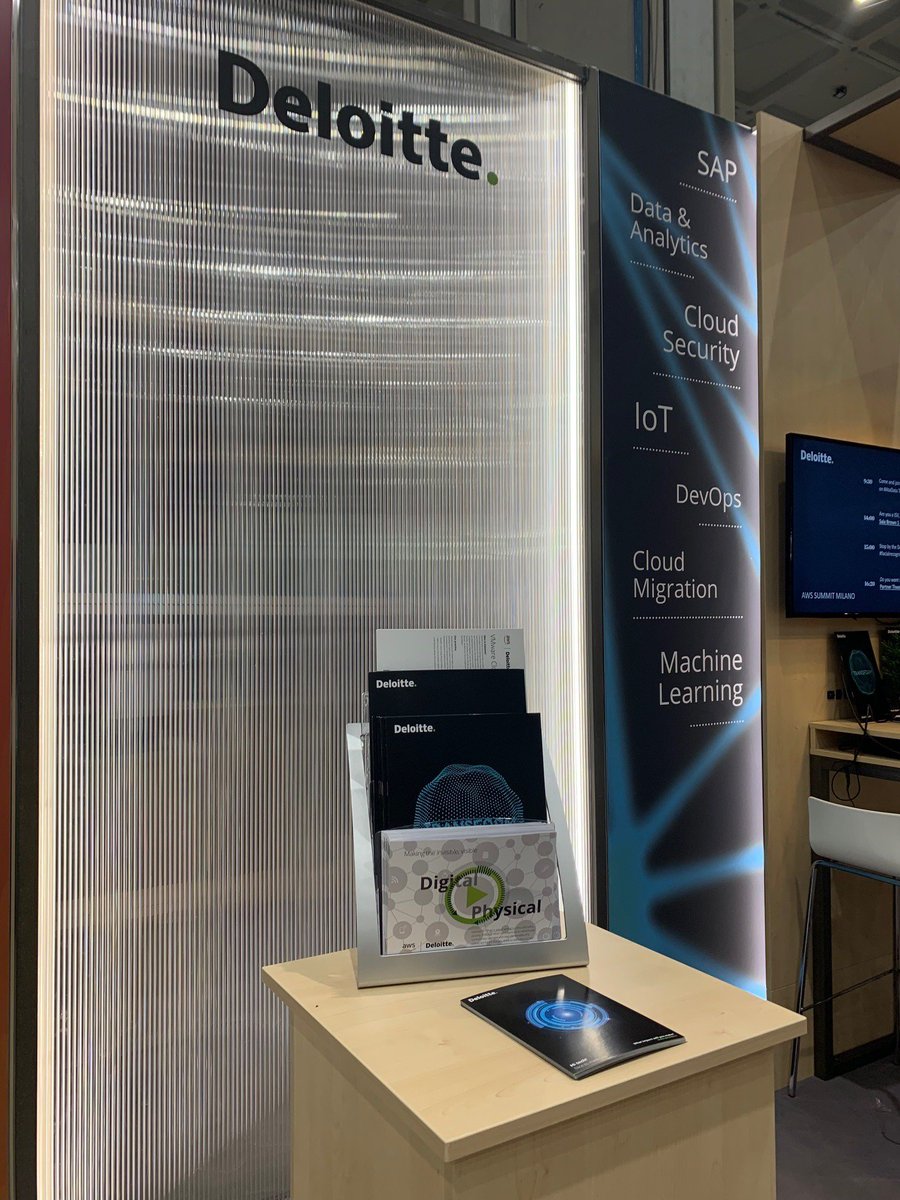 DeloitteItalia's tweet photo. Stop by the Deloitte booth to build your #Cloud Adoption Strategy with us. #AWSSummit #DeloitteItalia https://t.co/NWDWggQcUP https://t.co/leSKaycFr6