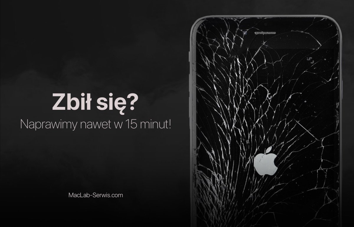 MacLabSerwis's tweet image. Zbitą szybkę wymienimy w godzinę, a cały wyświetlacz nawet w 15 minut!