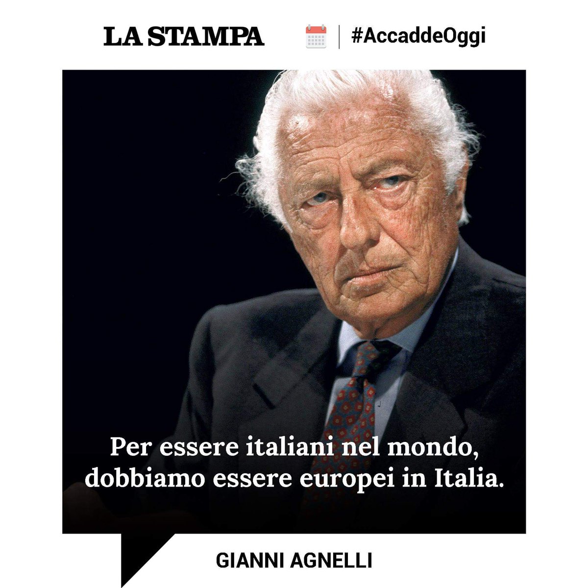 RobDebellis's tweet photo. From #laStampa di #Torino
Tranquilli, non scopriremo stasera se il #calcio è strano. Lo sappiamo già. Ma l'attesa di notti così di #uefachampionsleague... vale tutto!
Oggi per chiudere il cerchio è il compleanno dell'Avvocato, con questa frase👇
#GETREADYTOCOMEBACK 
#JuveAtleti https://t.co/f5yyL4N84o