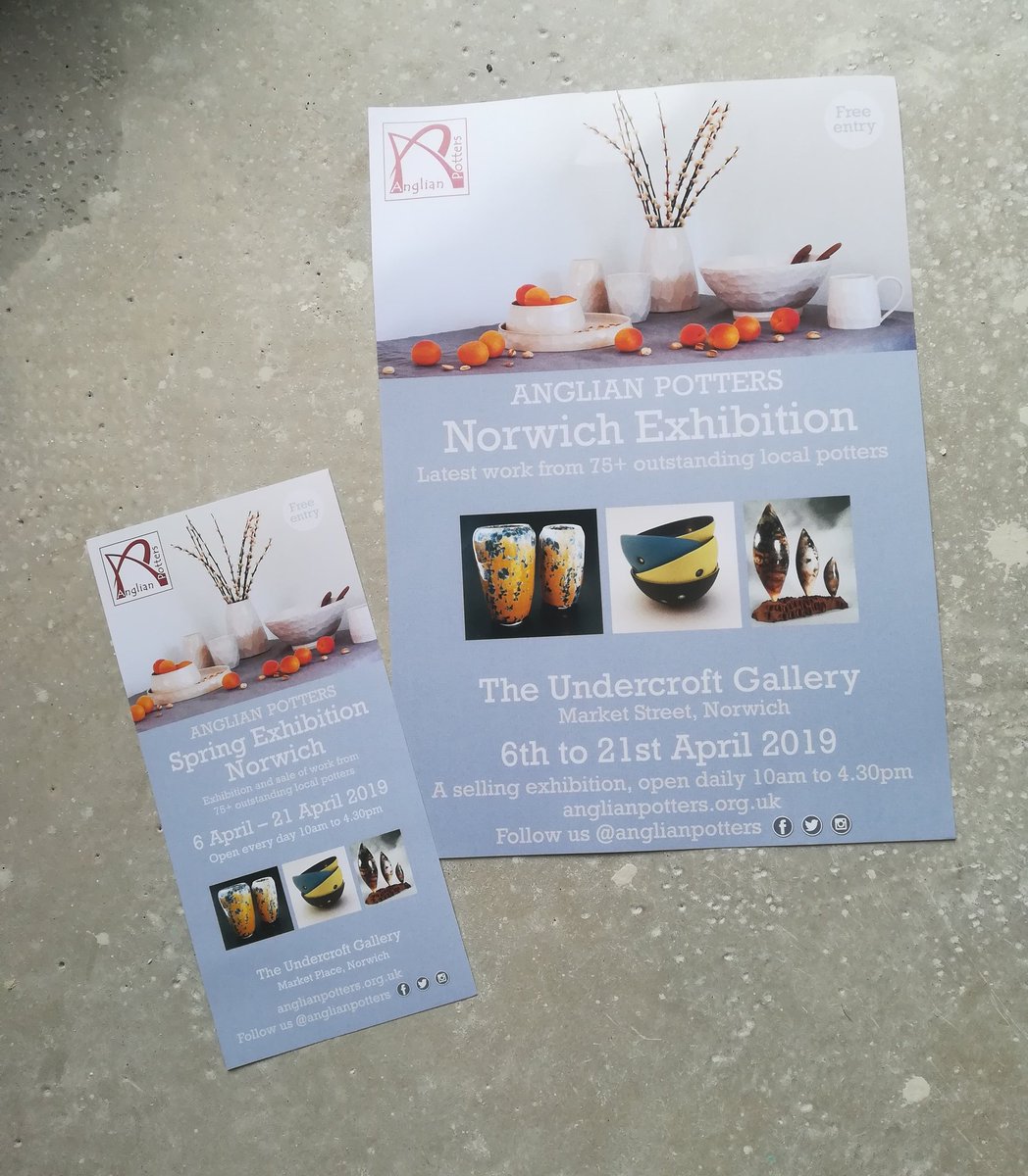 Look what's just come through the door! I'm taking part in the <a href="/anglianpotters/">Anglian Potters</a> Undercroft Exhibition in Norwich from 6th - 21st April. I'm on the poster!  Matt white facetted collection photographed by <a href="/KAPhoto5/">Kate Anderson Photog</a> and styled by  @susielloydstylist
