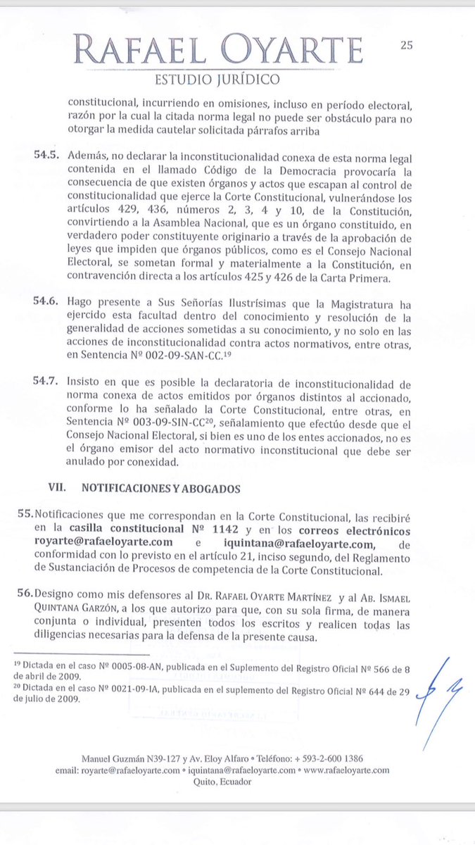 enindefension's tweet image. URGENTE-URGENTE: el Dr. Carlos Benalcazar con el auspicio del Dr. Rafael Oyarte, #presentaron una Acción de Inconstitucional por Omisión, ante la Corte Constitucional, para que #dicte la Medida Cautelar y se suspenda la elección 24 de marzo de 2019, de los Consejeros del CPCCS.