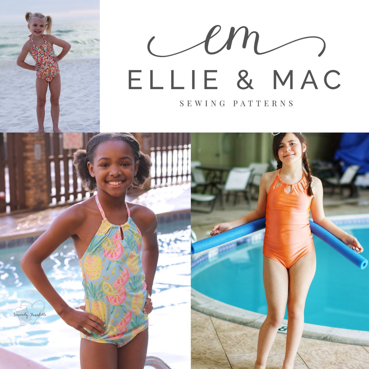 Ellieandmac's tweet image. The Girl's Cape Cod Swimsuit &amp;amp; Cover Up Pattern has been released!! Keep your little one looking stylish with this unique mix and match set! Grab your copy while it's on sale at Ellieandmac.com! #ellieandmac #sewing #pdfpatternrelease #eamCapeCod #sew #swimwear