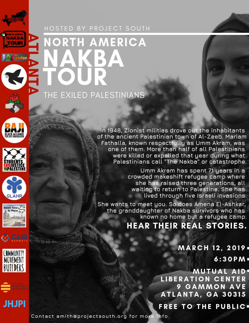 ProjectSouth's tweet photo. Join us TONIGHT! Thanks to our partner hosts @BAJItweet #CommunityMovementBuilders, @CAIR_GA @GLAHR_ #GeorgiaPeaceAndJusticeCoalition, @iacenter @jvpatlanta #JoiningHandsForJusticeInPalestineAndIsrael @MetroATLDSA @NakbaThe #OrganizationForHumanRightsAndDemocracy &amp; @sjp_gsu https://t.co/vRVjsdvmKP