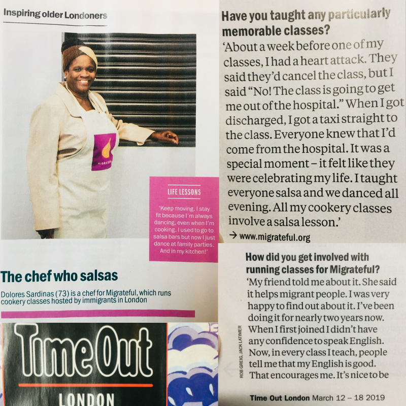 Pick up your free copy of <a href="/TimeOutLondon/">Time Out London</a> today and read this touching interview with our Cuban chef Lola! 'About a week before one of my classes, I had a heart attack. They said they'd cancel the class, but i said "No! The class is going to get me out of hospital."