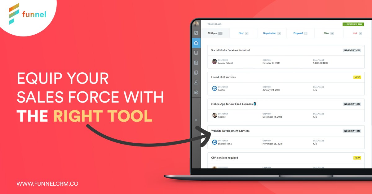 funnelcrm's tweet image. Funnel #CRM gives your #sales team everything they need to close more #deals and improve their sales process, so your #business can maintain &amp;amp; build better relationships and yield a greater return on investment.

funnelcrm.co

#Sales #BestCRM #FunnelCRM #bestsalestool