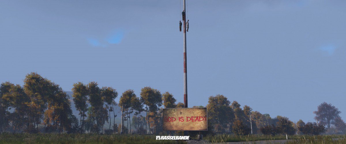 RasselbandeGG's tweet photo. Damit Reisen über triste Landstraßen in Chernarus nicht all zu fad werden, haben wir auf #Rasselbande hier und da einige neue Werbeschilder installiert… @DayZ #DayZ #WhitelistCommunity https://t.co/WgzP8dUuRf https://t.co/chq7NpfnDF