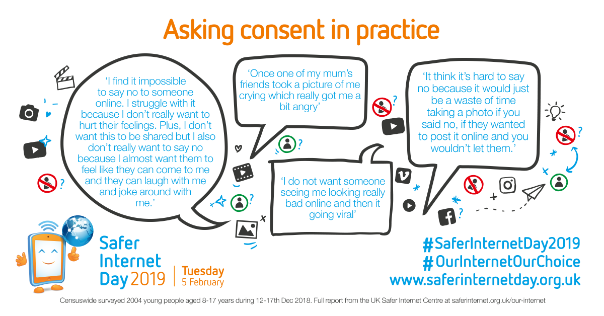 childnet's tweet photo. The Our Internet, Our Choice press release looks at our research looking at the positives and challenges that young people face when sharing content online #SaferInternetDay2019 https://t.co/kMySq3syjY #OurInternetOurChoice https://t.co/9CRoZqhxoU