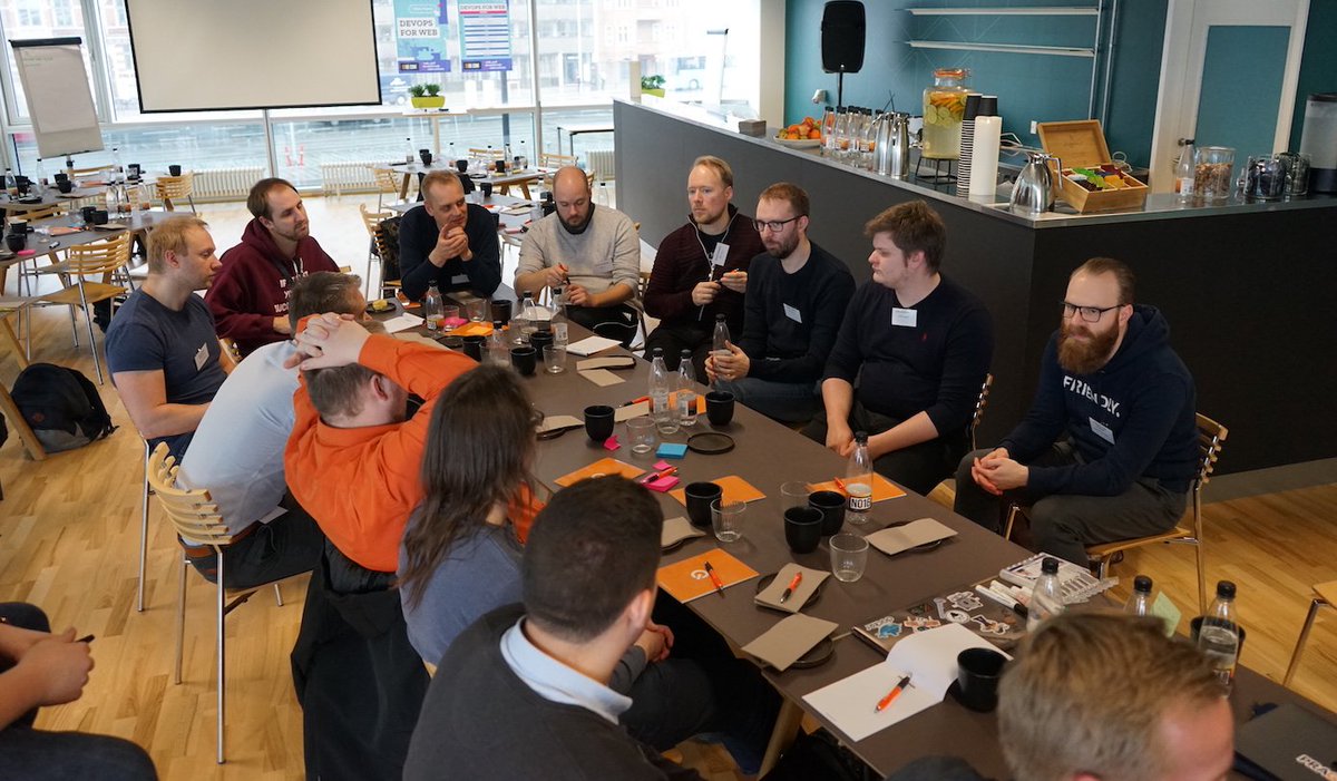 code_conf's tweet photo. A few snaps from #DevOpsForWeb, last week in Aarhus. Thank you all for participating and a special thanks to @chopmo, @joerichsen, @figaw, @RandomSort and Jonas Vinther for making this happen! https://t.co/DX9qOLHkkH