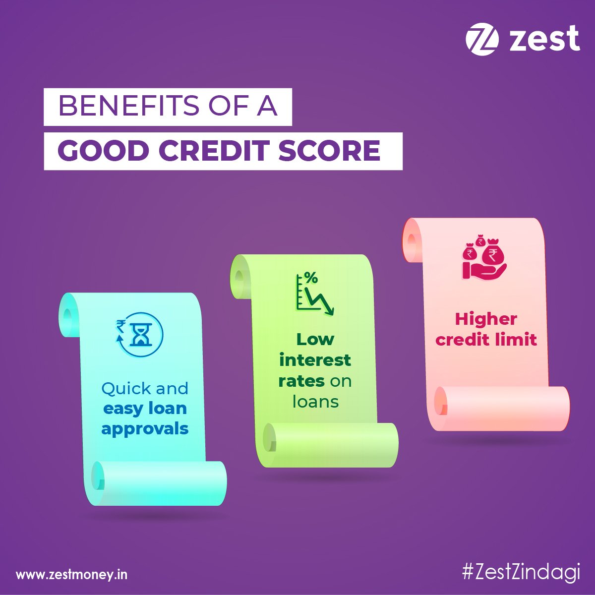 ZestMoney's tweet photo. A good #CIBIL score can take you a long way! 
#SmartZindagi with #ZestZindagi

#CreditScore #DigitalEMIs #Zemo #EasyLoans #MyBudget #Banking #FinanceTips
https://t.co/h1g60y2G8G https://t.co/6H7cYAi5XJ