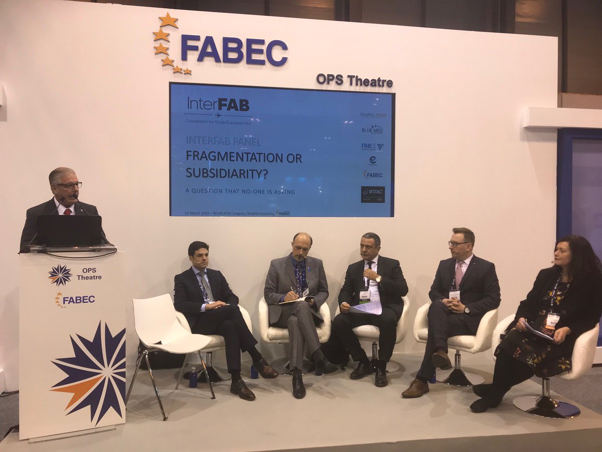 COOPANSalliance's tweet photo. @COOPANSalliance Chair Ann Persson Grivas, DG @luftfartsverket, and @austro_control ATM Director Christian Kern discussing the topic of "Fragmentation or Subsidiarity" at InterFAB Panel during @WorldATM_now in Madrid. https://t.co/lltWRwTHFV