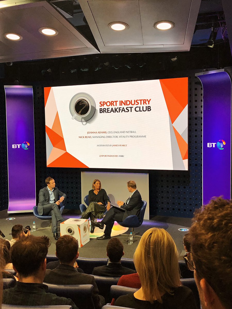 emma_denley's tweet photo. Great morning hearing from @JoannaAdams @EnglandNetball and @Vitality_UK @SportIndustry #SIBC https://t.co/ENZoyRjXvj