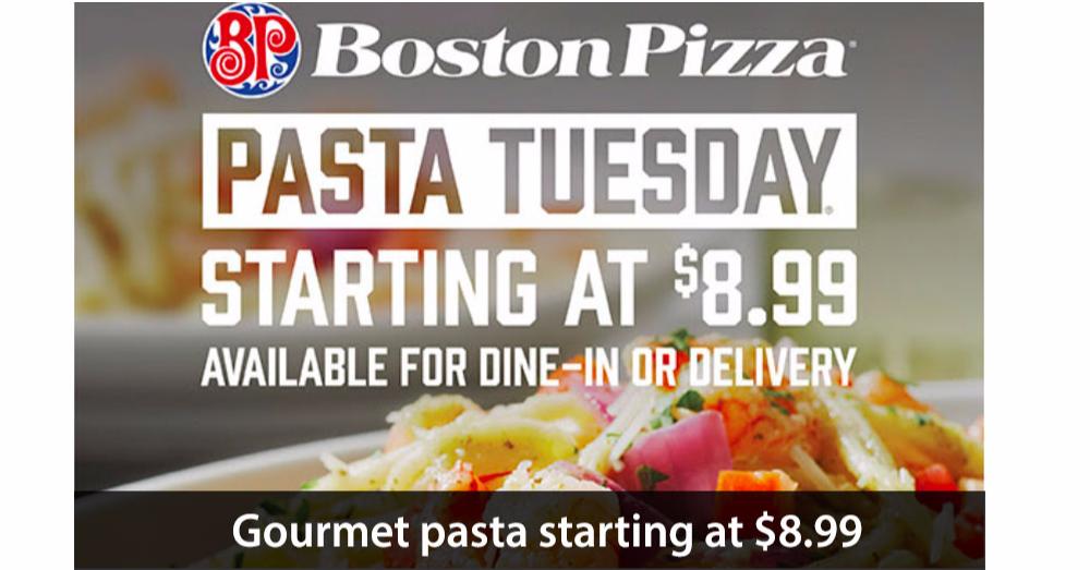 Need more energy to get through #MarchBreak? Load up on carbs with Pasta Tuesday at <a href="/BP_HuntClub/">Boston.PizzaHuntclub</a>! buff.ly/2HtNAxV