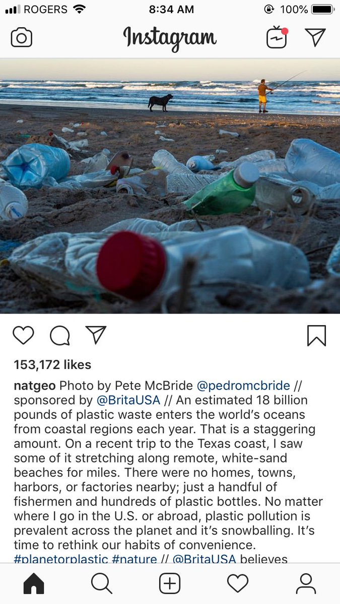 zoebye's tweet photo. @NatGeo captured this powerful shot of the high volume of plastic waste. Stop useing plastic bottles, go reusable! #plasticfree #plasticfreeUofG https://t.co/CYFo6iuocL