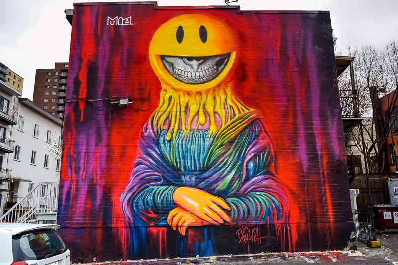Montreal Canada’s street art is scattered on the sides of buildings, parking lots, alleys and storefronts filling the city with color via <a href="/sheriannekay/">SherianneKay | Out of Office | Travel Blog</a> #Travel #MTLmoments #ExploreCanada  ow.ly/adgR30o0R8w