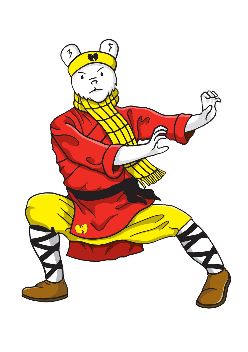 It's Thumbs Mashup Month on Instagram. There's a prompt list. Today's prompt is 'WU TANG' so I created this...WUpert The Bear 
<a href="/WuTangClan/">Wu Tang Clan</a> <a href="/WuTangOfficial/">WuTang Official</a> #mashup #crossover #wutang #infectedbydesignmashup #rupertthebear