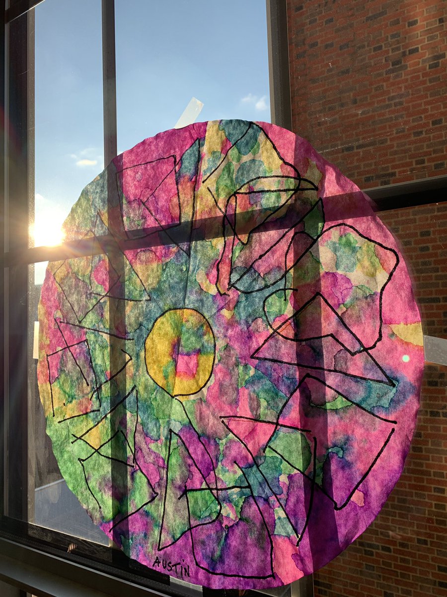 MsOConnell16's tweet photo. Beautiful artwork done with @MMSartonelli shining light into our room #mineolaproud https://t.co/PNNpS60A0K