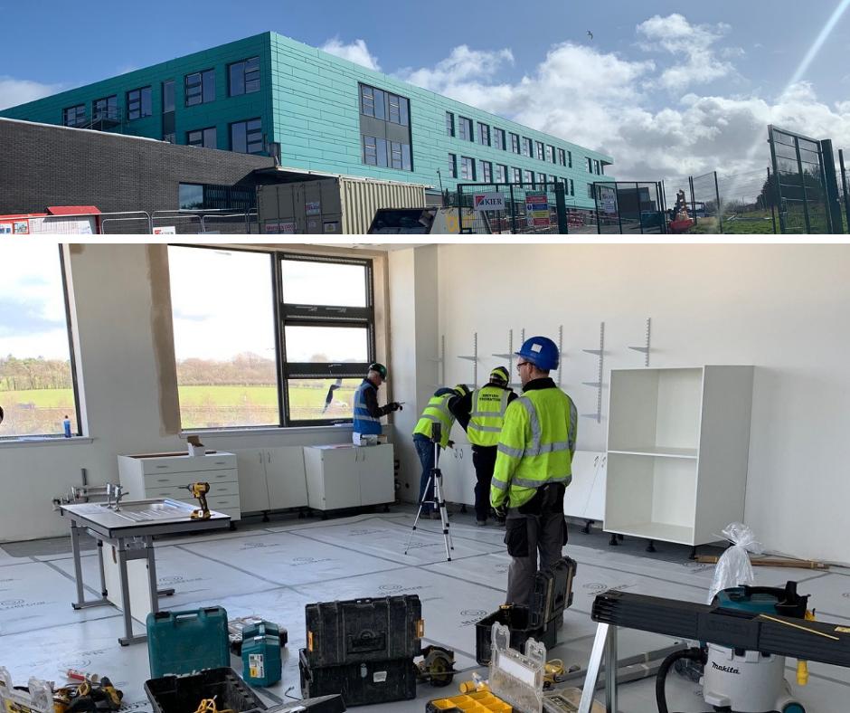 Day 2 for the British Thornton team fitting furniture at Queen Margaret Academy, South Ayrshire, on behalf of Keir Construction. Fabulous site and a pleasure to work on.
#schoolfurniture 
#classroomdesign