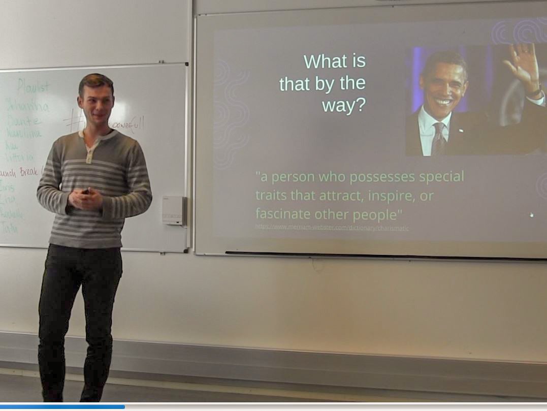 Finnfield's tweet photo. 3 elements to powerful speeches w @KaiHofer97 Environment Charisma & Confidence. Charisma can be learned. Charismatic people create magnetic force when enter a room. Kai himself quoted as eg of charismatic speaker by audience. Well done!
#GlobalBizCom #makeitpowerful #ebadegree https://t.co/4L6CE9evxR