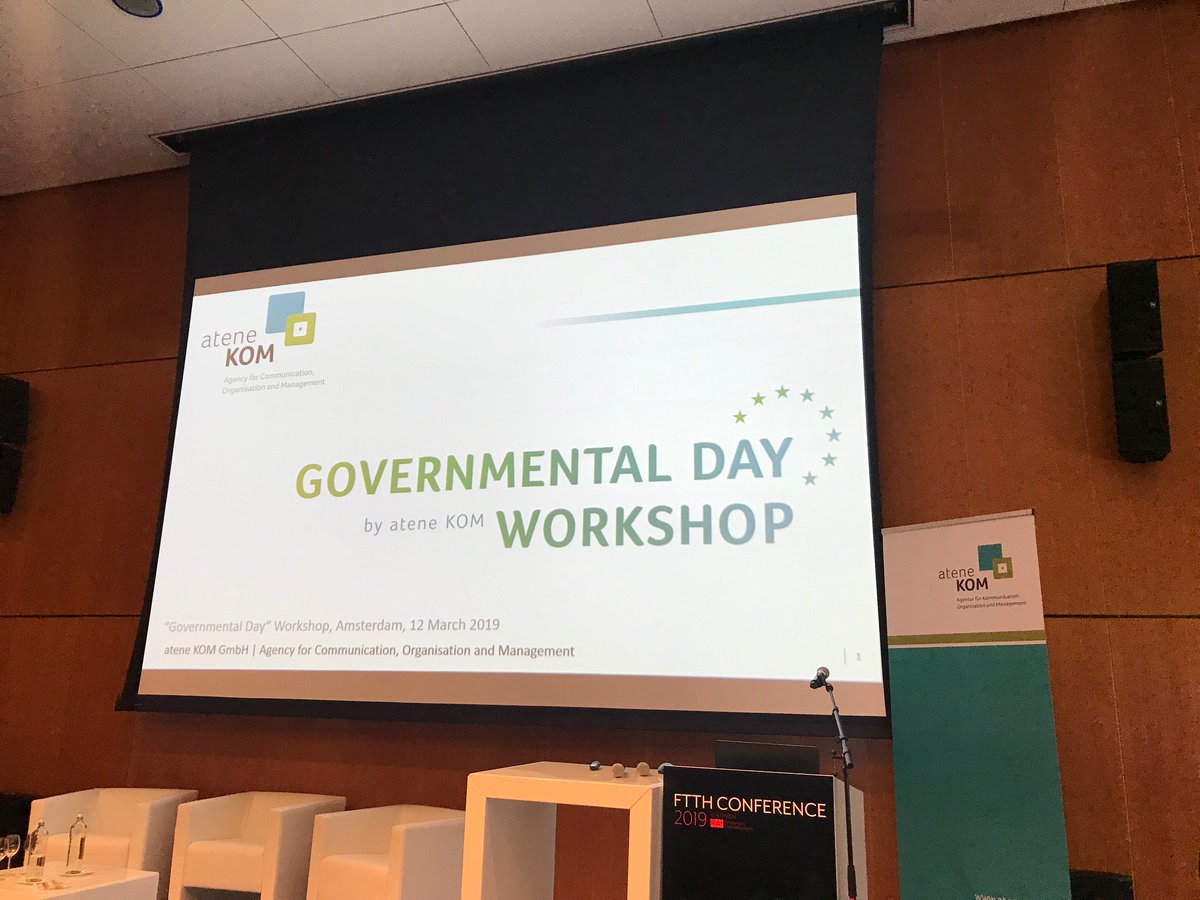 aconiumGmbH's tweet photo. Everything prepared for #GovernmentalDay Workshop. We are looking forward to great presentations and discussions and to welcome a crowd of #european #broadband stakeholders. @EU_Commission #FTTH19 #Amsterdam  @FTTHCouncilEU #fiber #DigitalSingleMarket --> https://t.co/zV8V42YlPZ https://t.co/0pCKs1FFoE