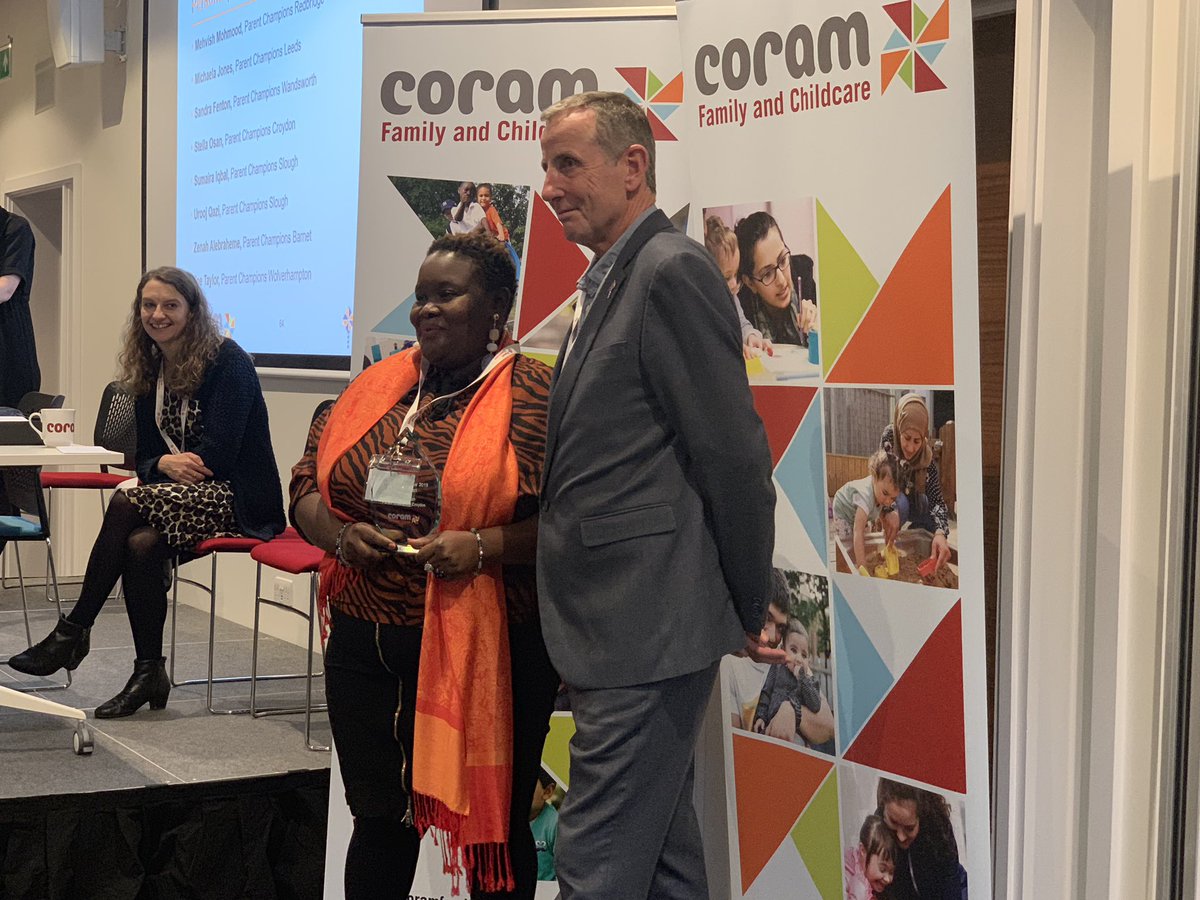CoramFamChild's tweet photo. Congratulations to Volunteer of the year Stella, Parent Champions Croydon, for winning the biggest impact award #PCawards19 https://t.co/iTSc4rLId9