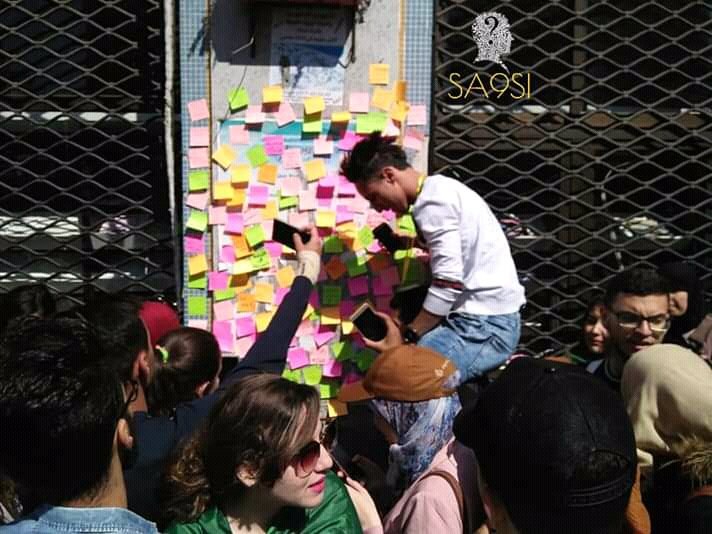 By_Thesea's tweet photo. This today from uni students manifestation against delaying the vote, they all wrote some solutions to the problem &amp; some of them stated their opinion about the situation 
#لا_لتمديد_العهدة_الرابعة https://t.co/fsl0oKAOuS