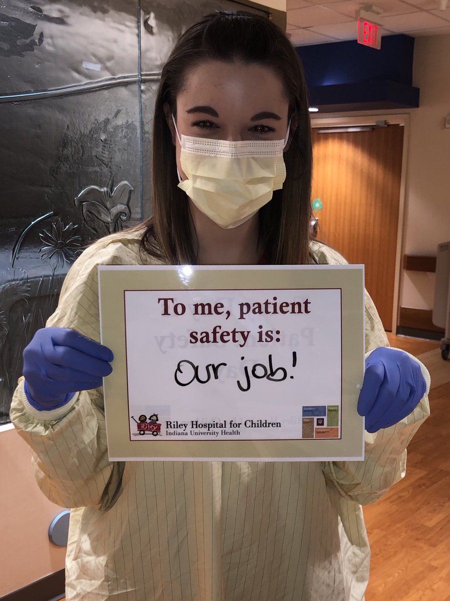 KristinRNFranks's tweet photo. What does Patient safety mean to you? Here is what it means to the Peds/PICU department at @IU_HealthNorth @RileyChildrens @IUHealthTeam #PSAW19 #ptsafety https://t.co/d7seuQun9C