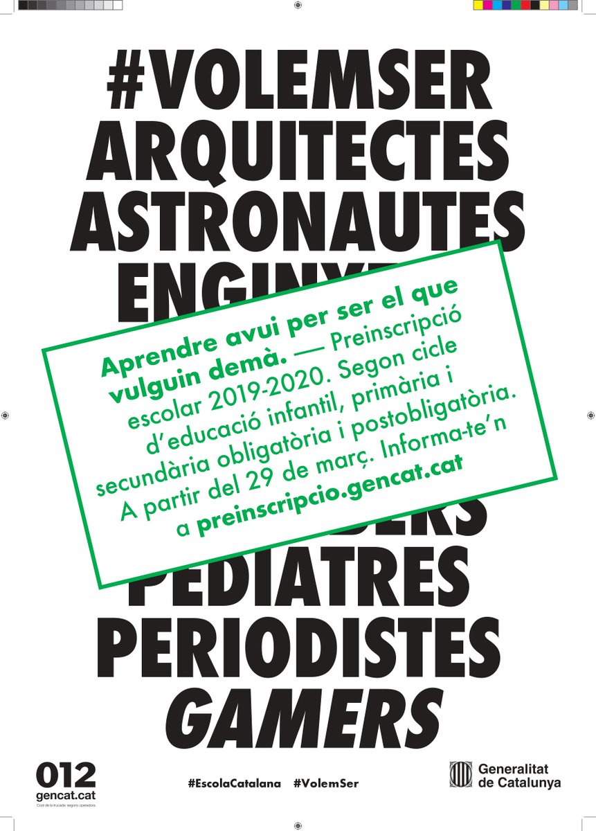 educaciocat's tweet photo. ✅Ja s'acosta la #preinscripció a l'educació infantil (2n cicle), primària i secundària obligatòria
👉🏾Presentació de sol·licituds: del 29 de març al 9 d'abril de 2019
➕ Informació: https://t.co/fuABZh1hut https://t.co/TTNHCQ55D1