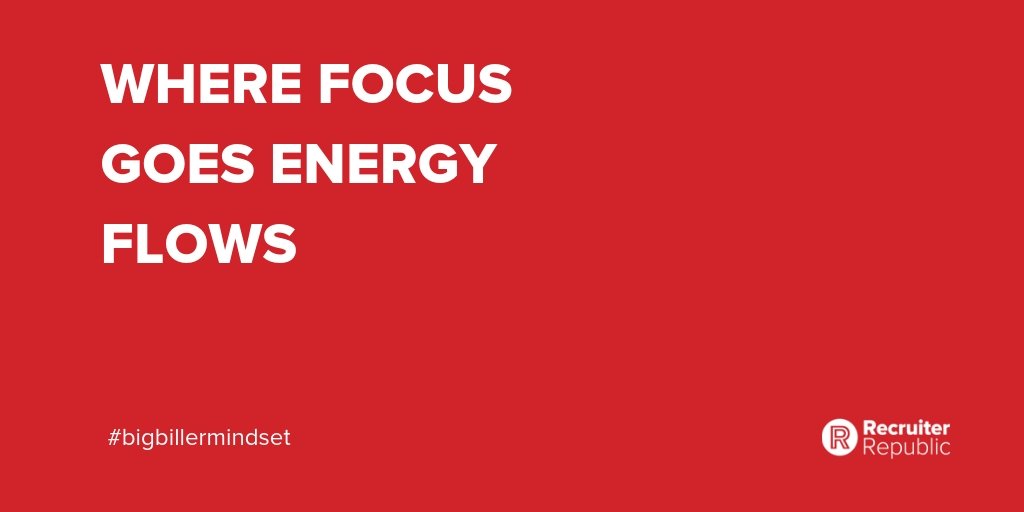 RecRepublic's tweet photo. STAY FOCUSED!

If you keep your eye on your goal the ENERGY will flow into it and make that 'goal' a reality. 

YOU'VE GOT THIS RECRUITERS!🤟

#BigBillerMindset #TuesdayMotivation #Recruiters #RecruitmentLife #Recruitment #rec2rec #recruitmentconsultant #jobsinrecruitment https://t.co/giII3RGZ27
