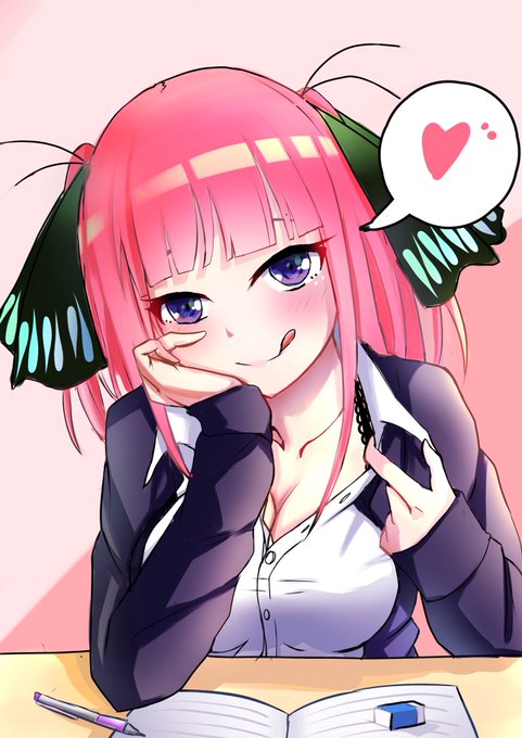 🟡ଳさんがTwitterに投稿した中野二乃(五等分の花嫁)のイラスト。