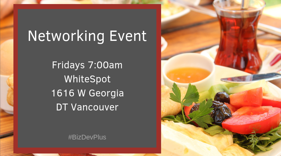 bizdevplusinc's tweet photo. #Networking #Event #BizDev #BizDevPlus 

Are you a #businessowner in the #Vancouver area? 

Come out to a different networking experience where business is the top priority and uncovering mutual opportunities is the goal https://t.co/85KqLQkgoB