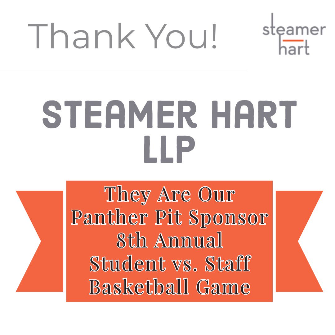 Shoutout to Steamer Hart LLP for being a Panther Pit Sponsor for our 8th Annual <a href="/pinebeltcars/">Pine Belt Cars</a> / <a href="/oceanfirstbank/">OceanFirst Bank</a> Student vs Staff Basketball Game 🏀🔥
Wednesday March 20th, 7:00 Tip-Off