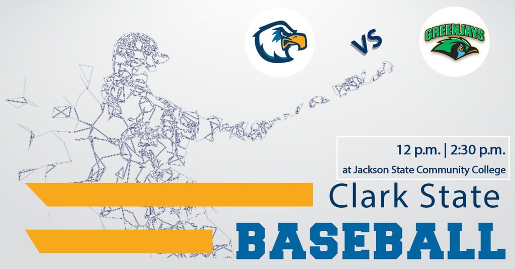 ⚾️GAMEDAY⚾️
🆚  <a href="/Jackson/">Jackson</a> State
📅 Today, March 12
🏟 Jack Martin Field
📍Jackson, TN
🕰 12 &amp; 2:30 cst
#WeAreClarkState #GoEagles 🦅 

Our Eagles Baseball team travels South for Spring Break. They will play Jackson St, Freed Hardeman JV and Thomas More JV this week.