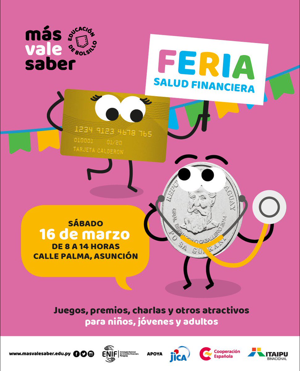 masvalesaberpy's tweet photo. Nuestra Feria de #SaludFinanciera es este sábado 16 de Marzo 🎉

Charlas, juegos, sorteos y ¡Mucha Buena Onda! 📗

#MasValeSaber https://t.co/R5DUYs2p1B
