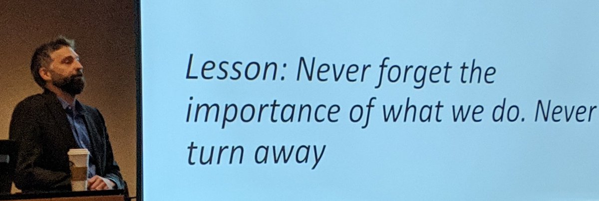 bsroth's tweet photo. Today's @GHSEmergencyMed Grand Rounds speaker @jmugele: the number of lives saved or lost in a disaster is impersonal... 

Remember the personal connections you make with patients and coworkers, both in larger disasters as well as the personal disasters of individual patients. https://t.co/cW8Eelj2Cp