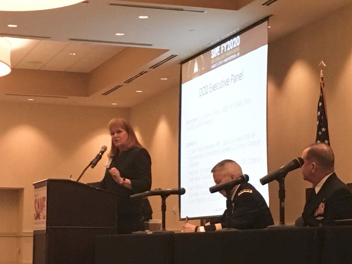 SAME_National's tweet photo. Nancy Balkus of @usairforce discusses the new Infrastructure Investment Strategy (I2S), a renewed emphasis on getting planning/design done earlier, and how it is approaching a major rebuilding effort at Tyndall AFB. #SAMEDOD https://t.co/rVMBPnPXnt