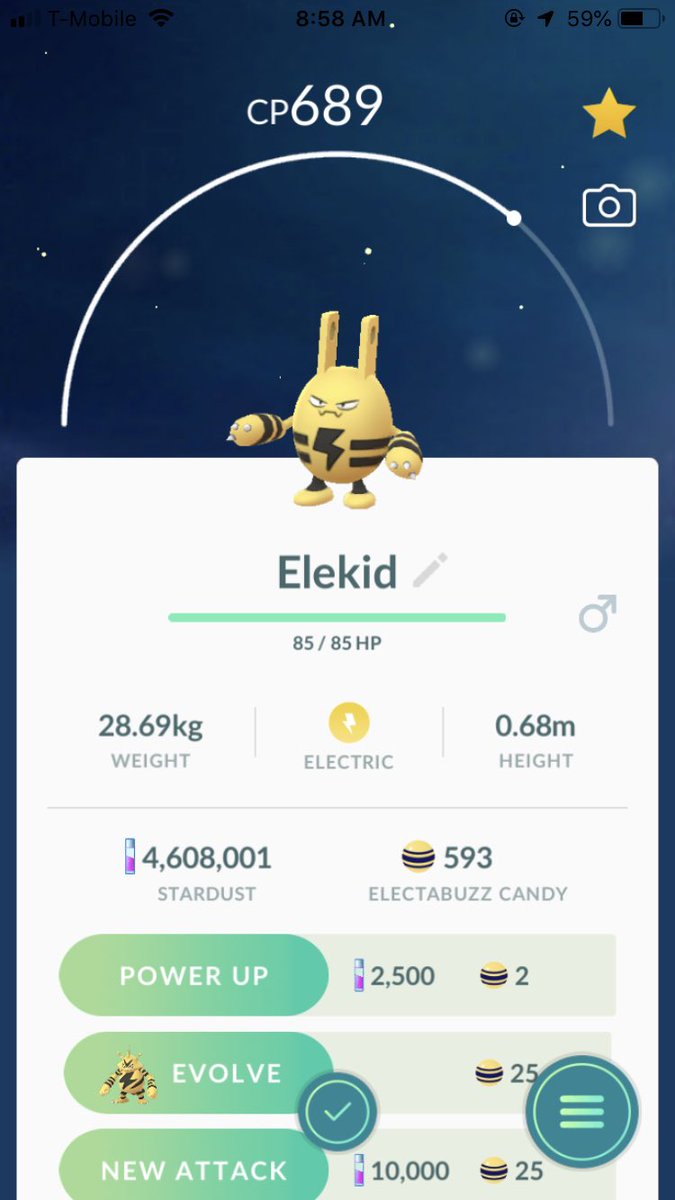 iiJaclynx's tweet photo. Today’s batch of hatches comes with a Shiny Elekid and a Hundo Elekid. Nice way to open up the game hahas #shinypokemon #shinyelekid #hundo #notashundo #PokemonGO https://t.co/hBXsaj7bUs